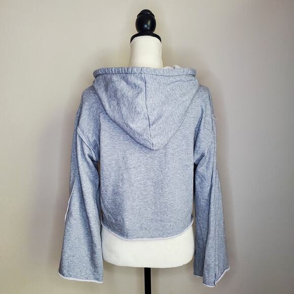 Honey Punch Gray Cropped Hoodie Small - Picture 3 of 7